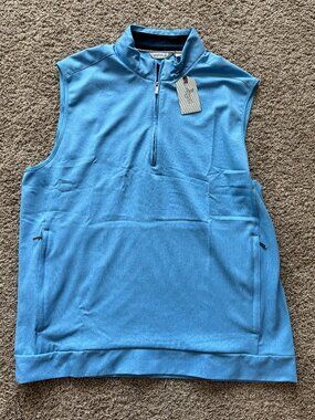 NWT Ashford Half Zip Golf Vest Lightweight Blue Size Large Men's Activewear‎